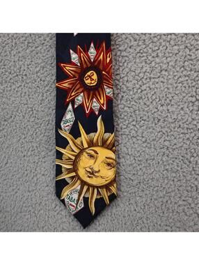 Tabasco Sauce Neck Tie Logo Sun Theme Silk Vintage
